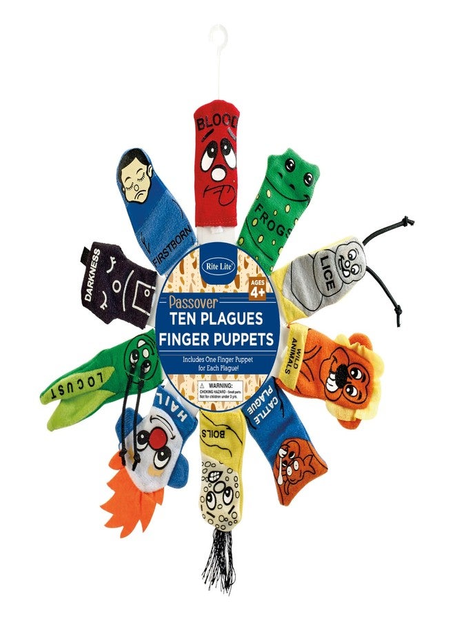 Rite Lite Passover Kids Toy 10 Plague Finger Puppets for Pesach Seder - Image 1